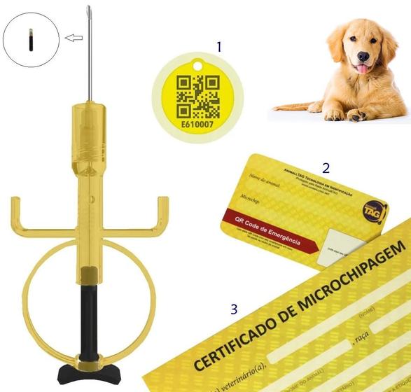 Micro Chip Animal 2x12mm + Medalha Qr Code - Animall Tag - Tag de Mala ...