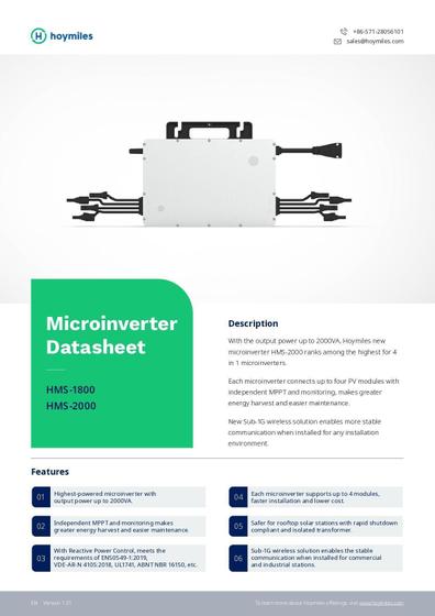 Imagem de Micro Inversor Hoymiles-1800W-4T -Monofásico 220V (Sem Dtu)