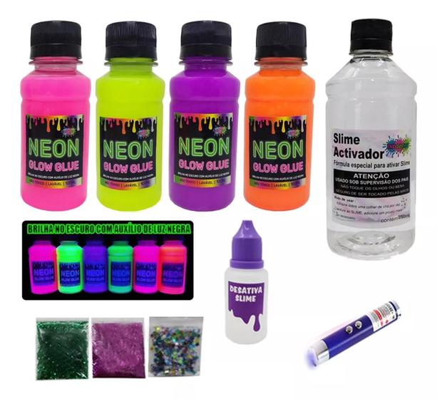 Imagem de Micro Kit Slime Neon Dia Das Crianças Desativador E Lanterna