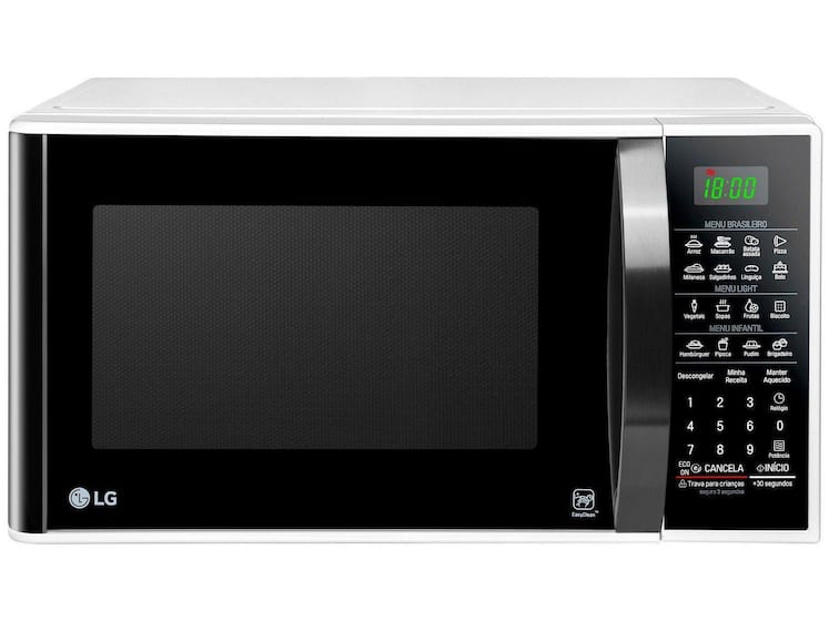 Micro-ondas LG 30L Solo MS3091BCA Branco e Preto