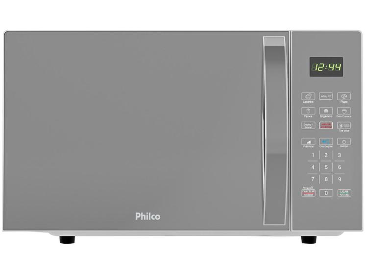 Micro-ondas Philco 25L Prata Espelhado Limpa Fácil PMO28S Imagem de Micro-ondas Philco 25L Prata Espelhado Limpa Fácil PMO28S