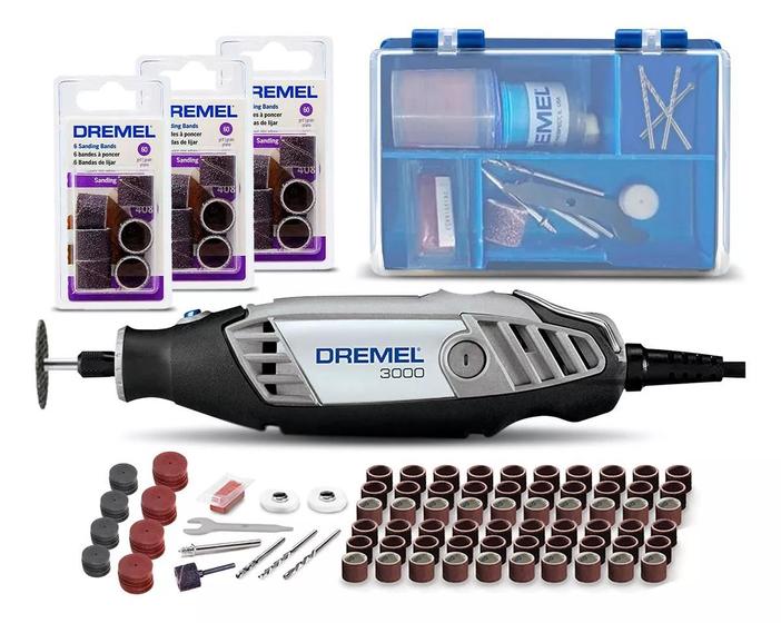 Micro Retífica Dremel 3000 Com 200 Acessórios 120w 110v Menor preço em Micro Retífica Dremel 3000 Com 200 Acessórios 120w 110v