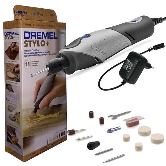 Imagem de Micro Retifica Dremel Eletrica Kit com 11 Peças Stylo Bivolt