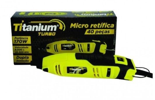 Imagem de Micro Retifica Eletrica 170W Titanium 1/8 C 40 peças 32500Rpm 220V