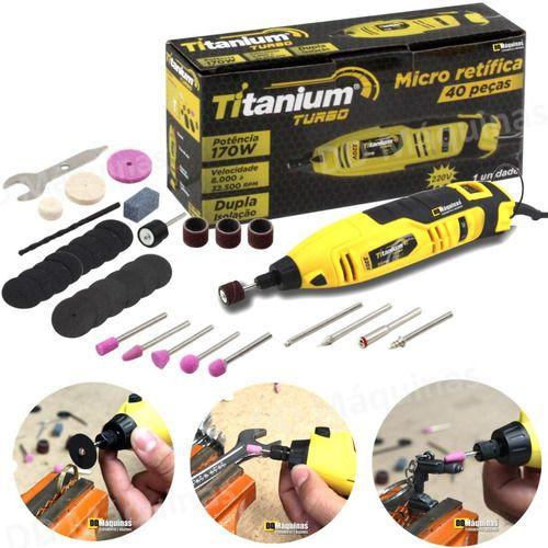 Micro Retífica Profissional 1/8 40 Peças 170w 110v Titanium Menor preço em Micro Retífica Profissional 1/8 40 Peças 170w 110v Titanium