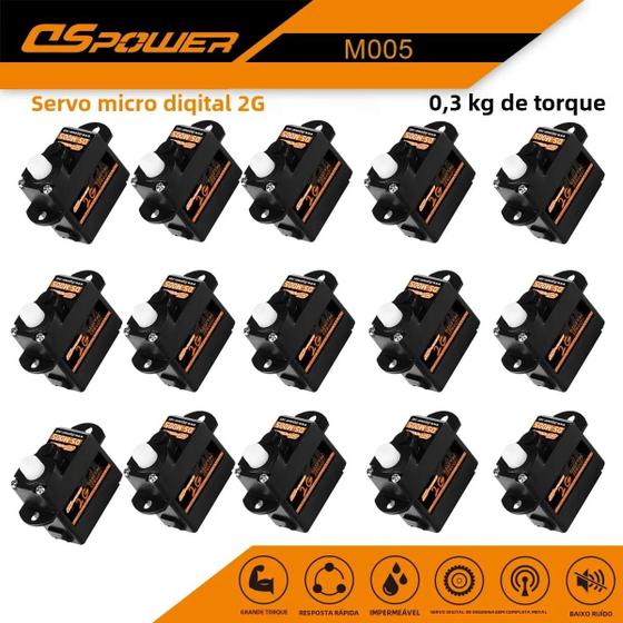 Imagem de Micro Servo Digital 2g DSpower para Carro RC, Avião - 1, 5, 10 ou 20 Peças