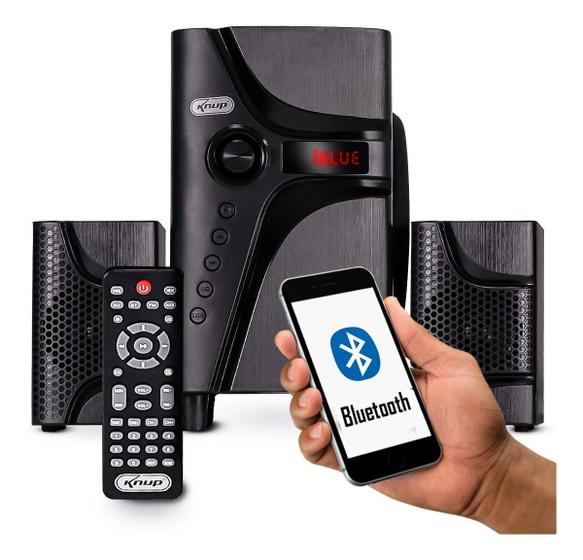 Imagem de Micro System Home Theater Caixa De Som Bluetooth 2.1 Com Subwoofer Rádio Fm Usb Sd Knup Controle Remoto Bivolt