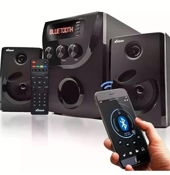 Imagem de Micro System Rádio Caixa Som 2.1 Bluetooth 1000w Mp3 Fm Bivolt Som Forte Potente Para Casa E Sua Festa