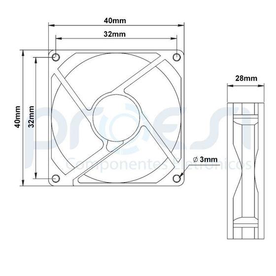 Imagem de Micro Ventilador 40x40x28mm 12VDC  Rolamento, ADDA AS04012XB285BA0