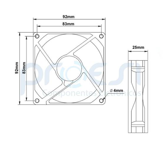 Imagem de Micro Ventilador 92X92X25mm 48VDC  Rolamento, ULTRAR