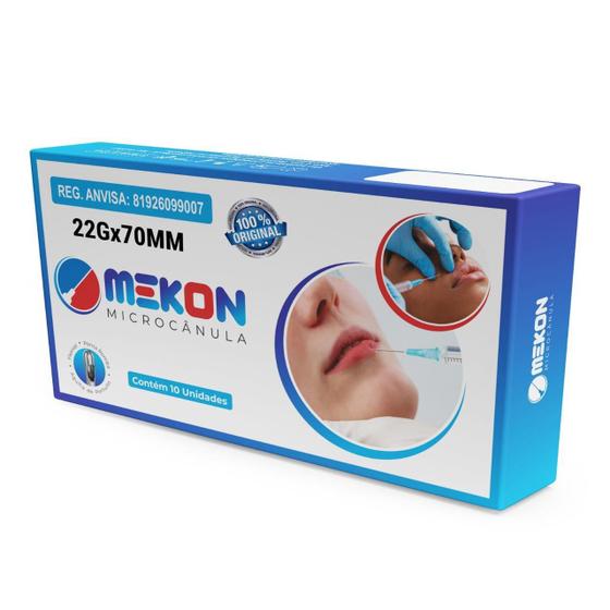 Imagem de Microcânulas Preenchimento Facial Mekon 22Gx70Mm Cx10Un