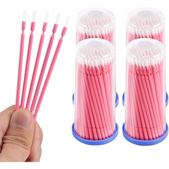 Imagem de Microescovas descartáveis, escovas dentárias, 400 unidades - rosa