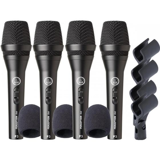 Imagem de Microfone AKG Com fio P3S Kit Com 4 unidades + Espumas