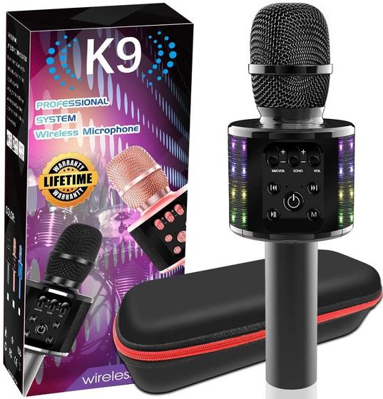 Imagem de Microfone Bluetooth de karaokê sem fio com luzes LED