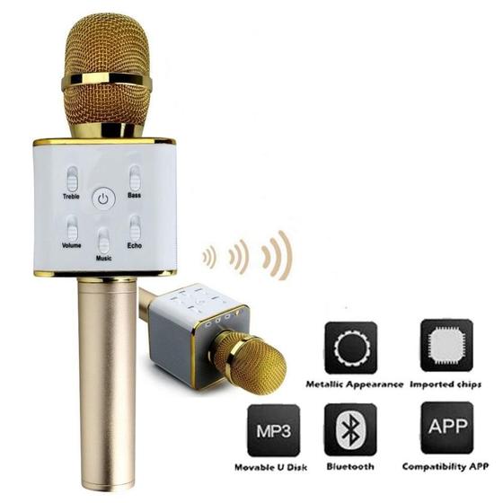Imagem de Microfone bluetooth karaoke com alto falante voice sem fio caixa de som portatil
