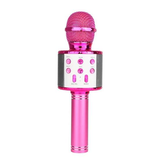 Imagem de Microfone Bluetooth Karaokê Sem Fio Recarregável Rosa Pink