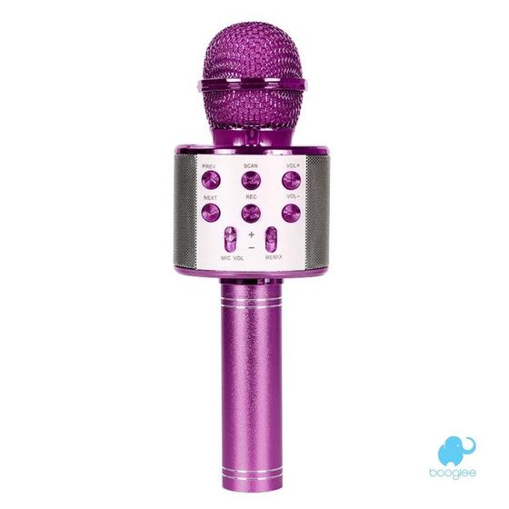 Imagem de Microfone Bluetooth Karaokê Sem Fio Recarregável Roxo