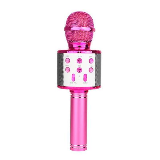 Imagem de Microfone Bluetooth Karaokê Sem Fio Rosa Pink Homologação: 26571106163