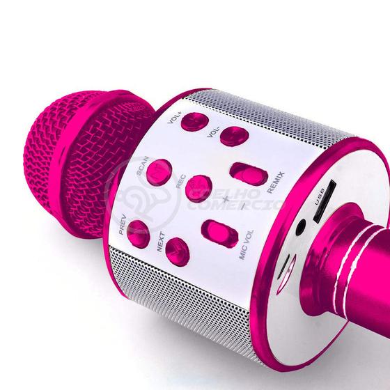 Imagem de Microfone Bluetooth WSTER WS-858 Sem Fio Karaokê Regarregável Alto-falante Mini Karaokê