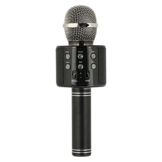 Imagem de Microfone BT s/ fio Karaokê Gravador de canto portátil preto