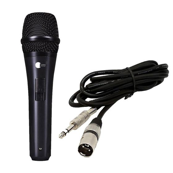 Imagem de Microfone Cardioide P10 XLR Custom Sound CSMS 835 Cabo 5M Preto
