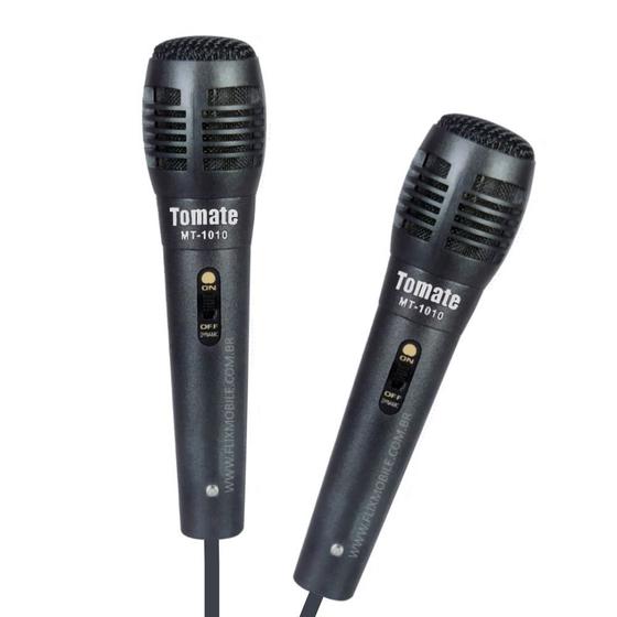Imagem de Microfone com fio 3 Metros para Caixas de Som Amplificada - Kit 2 Unidades