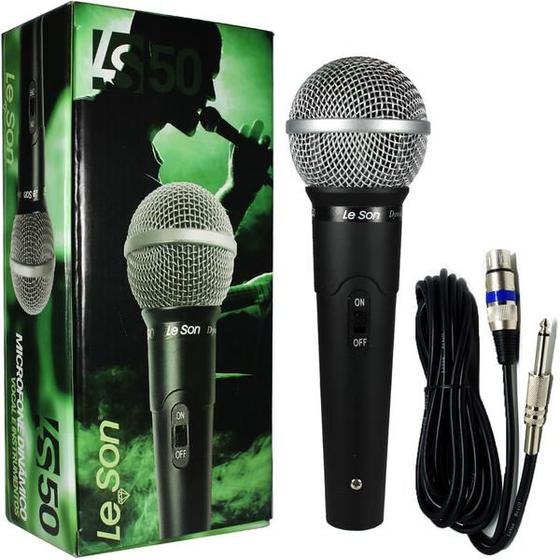 Microfone Com Fio Marca Leson Ls50 PRETO FOSCO Menor preço em Microfone Com Fio Marca Leson Ls50 PRETO FOSCO
