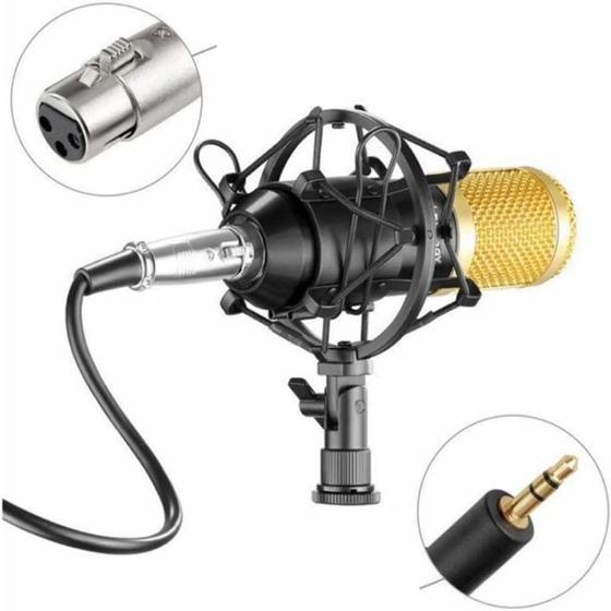 Imagem de Microfone Condensador Bm800+ Pop Filter+ Aranha+ Braço Artic