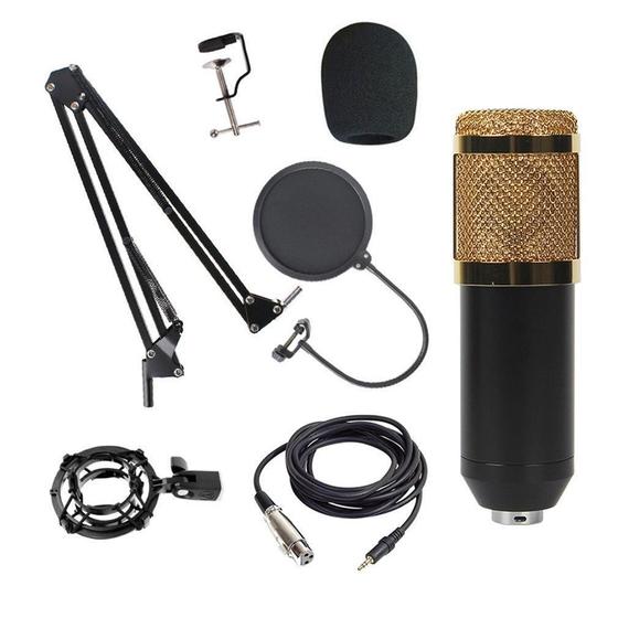 Imagem de Microfone Condensador Bm800 Profissional Estúdio Dourado