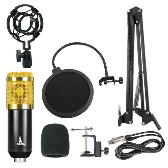 Microfone Condensador Estúdio Pop Filter Aranha e Braço Articulado GT813 - Lorben Menor preço em Microfone Condensador Estúdio Pop Filter Aranha e Braço Articulado GT813 - Lorben