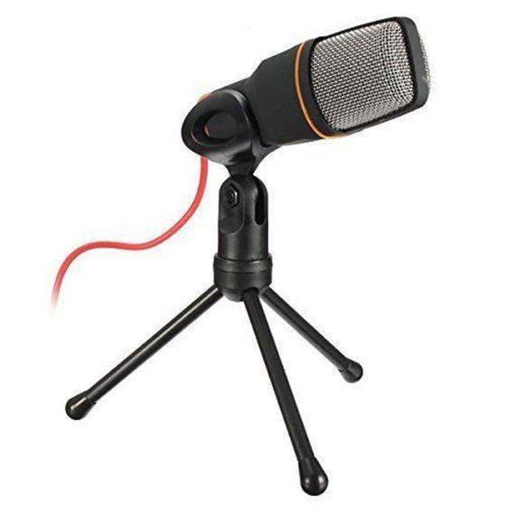 Imagem de Microfone Condensador Para Gravaçao Profissional  Com Tripe Notebook e PC 