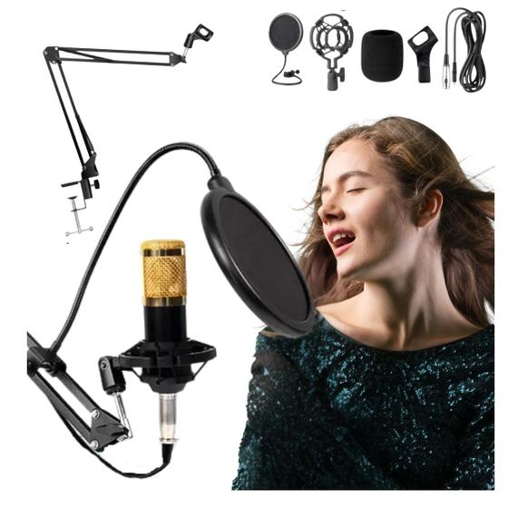Imagem de Microfone Condensador Profissional BM800 Captação de Áudio Clara Sem Ruídos Unidirecional Para Música, Podcast, Rádio