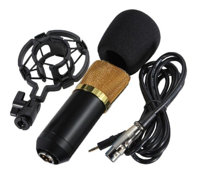 Imagem de Microfone Condensador Profissional Youtuber Unidirecional Gravaçao Live Estudio Audio Musica Podcast Home Studio