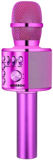 Imagem de Microfone de Karaokê Sem Fio BONAOK Q37 Bluetooth - Cor Roxa
