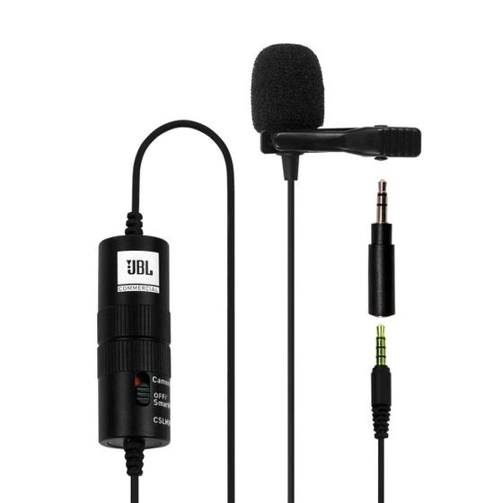 Imagem de Microfone de Lapela JBL CSLM20B Omnidirecional para Celular Smartphone Câmera Podcast JBLCSLM20B