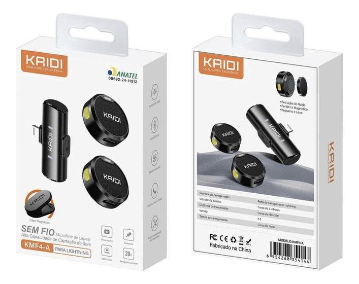 Imagem de Microfone de lapela KAIDI KMF4-A sem fio para iOS