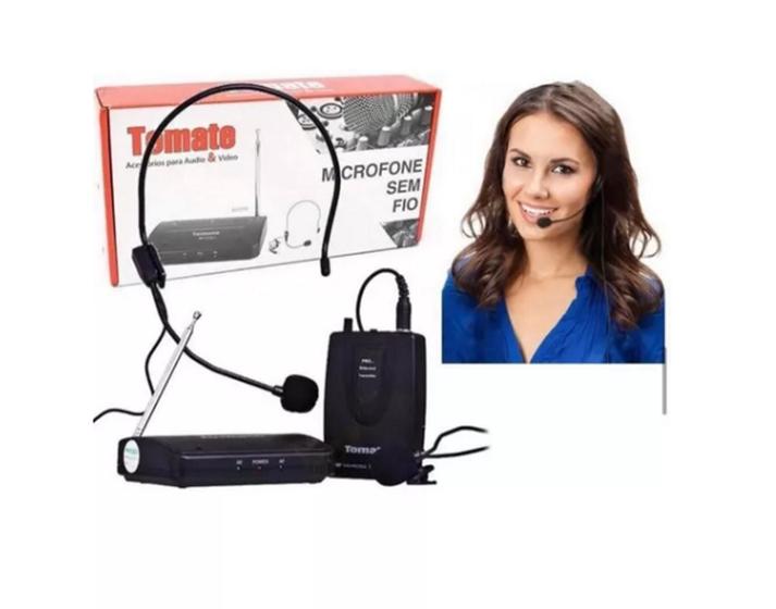 Imagem de Microfone De Lapela Profissional Wireless Headset Sem Fio Tomate