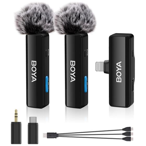 Imagem de Microfone de Lapela sem fio BoyaLink A2 para iPhone, iOS, Android e DSLR