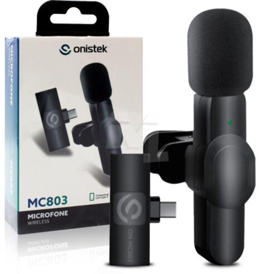 Imagem de Microfone de Lapela sem Fio Conexão Type-C para Smartphone Android - ON- MC803 - ONISTEK