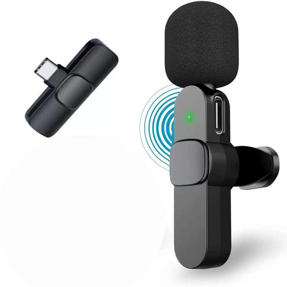 Imagem de Microfone de Lapela Sem Fio P/ Usb-C Tipo C Android - K9