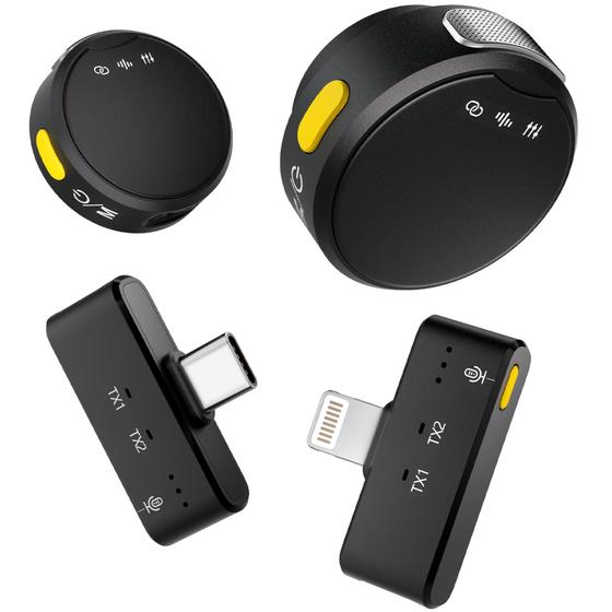 Imagem de Microfone de Lapela Sem Fio RIBIU - Compatível com iPhone e Android