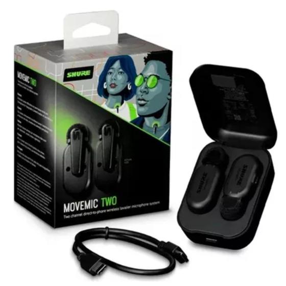Imagem de Microfone de Lapela sem Fio Shure MoveMic Two Bluetooth