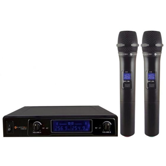 Microfone De Mão Duplo Kadosh Sem Fio, K-302m - Vhf Menor preço em Microfone De Mão Duplo Kadosh Sem Fio, K-302m - Vhf