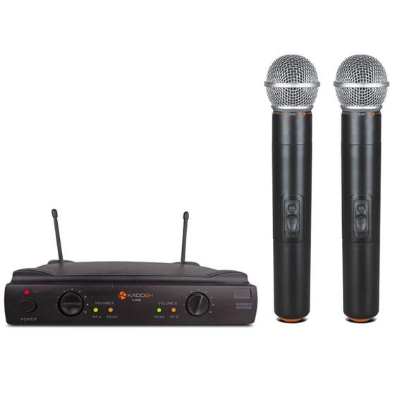 Microfone De Mão Duplo Kadosh Sem Fio Uhf K402m Menor preço em Microfone De Mão Duplo Kadosh Sem Fio Uhf K402m