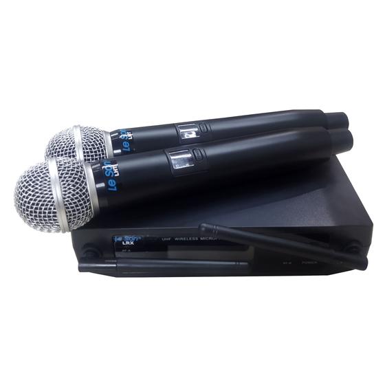Imagem de Microfone de Mão Sem Fio Duplo LS-902 HT - LESON