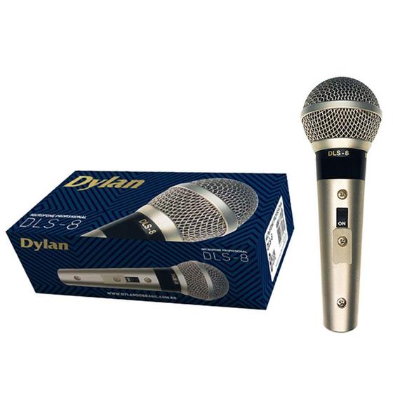 Imagem de Microfone Dinâmico Com Cabo 3m Dylan DLS-8 Champagne