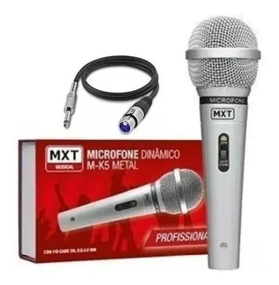 Imagem de Microfone Dinâmico De Metal MXT M-K5 Prato Cabo 3m