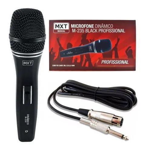 Imagem de MICROFONE DINÂMICO DE METAL PRETO, PROFISSIONAL Com CHAVE