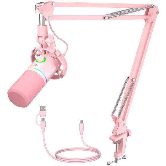 Imagem de Microfone Dinâmico MAONO PD200XS XLR/USB com Software - Cor Rosa