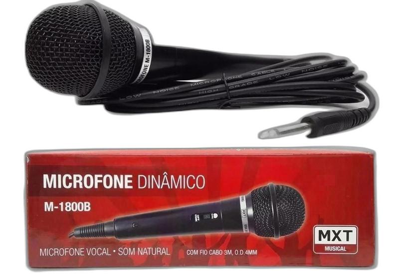 Imagem de Microfone Dinâmico Mxt M-1800b Com Fio 3m - Som Natural